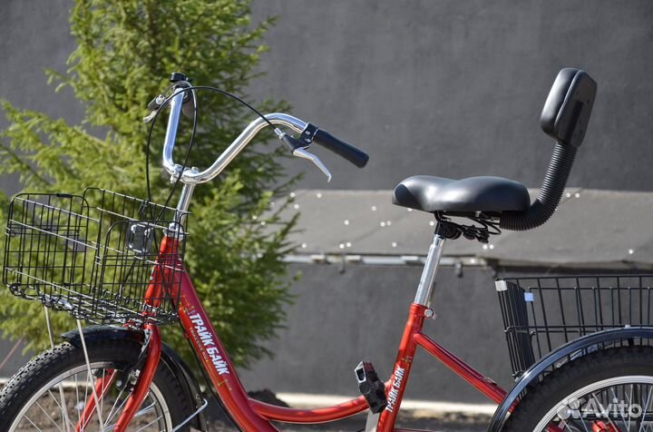 Надежный трёхколесный велосипед для пожилых людей