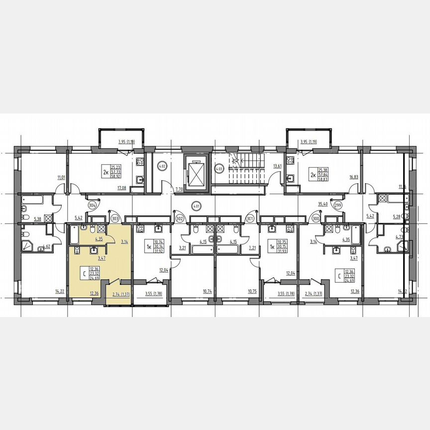 Квартира-студия, 24,7 м², 4/12 эт.