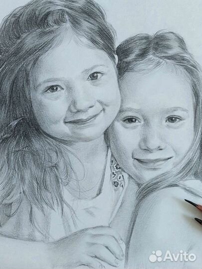 Портрет по фото карандашом на заказ