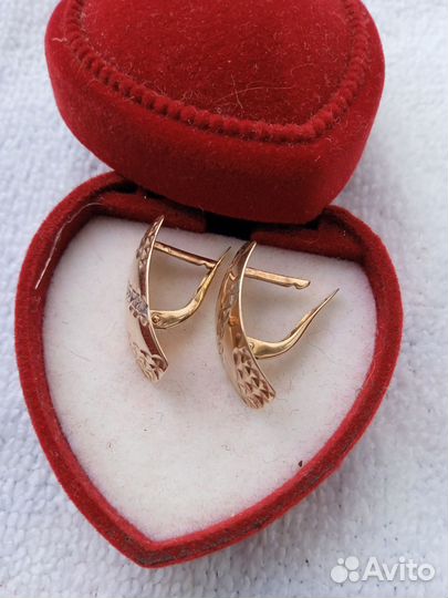 Серьги золото СССР 585 проба