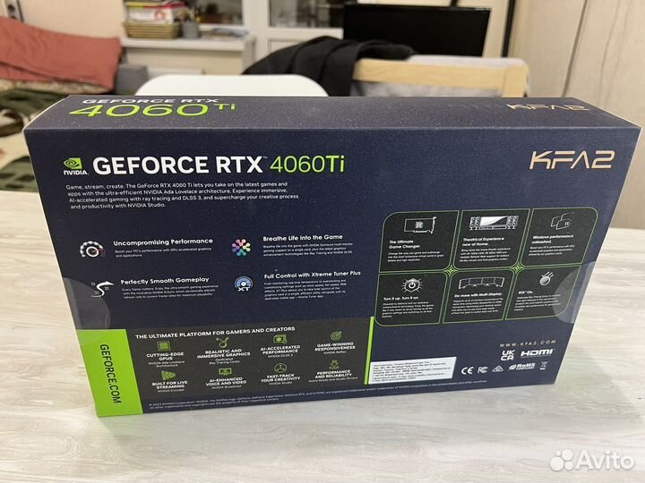 Видеокарта RTX 4060 ti KFA2 Core Black новая с днс
