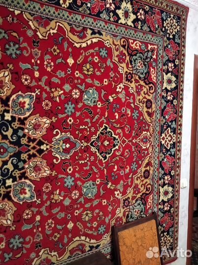 Ковер шерстяной СССР ручной работы, винтаж ретро