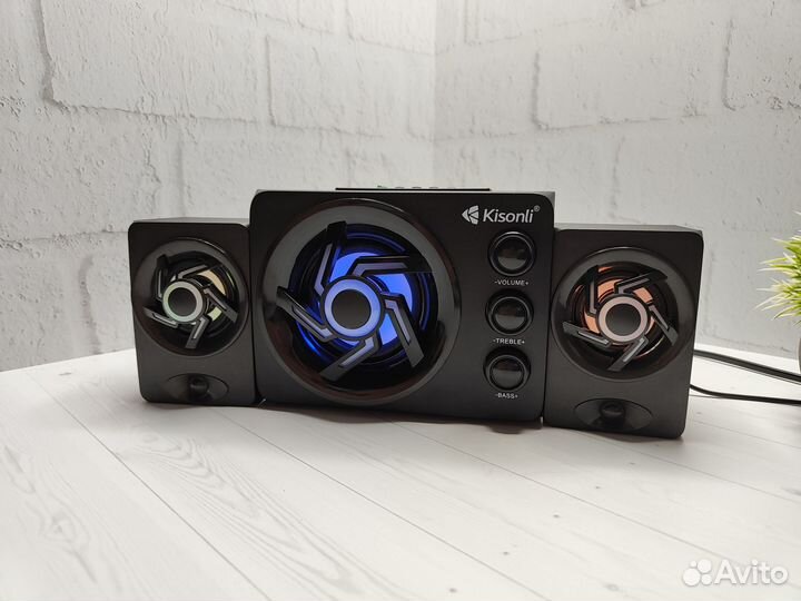 Компьютерная акустическая система 2.1, колонки с п