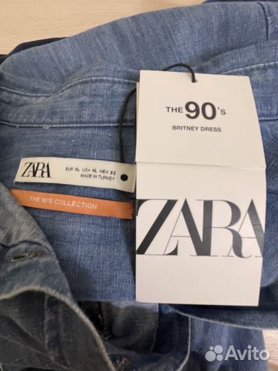 Джинсовое платье zara 48-50