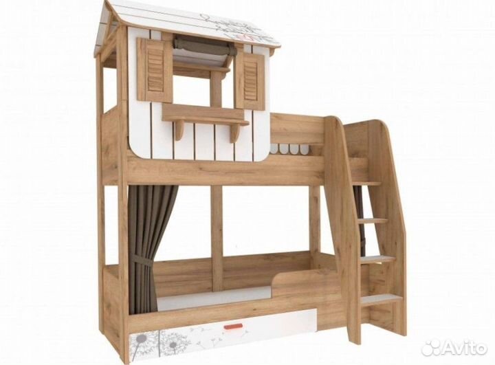Двухъярусная кровать домик