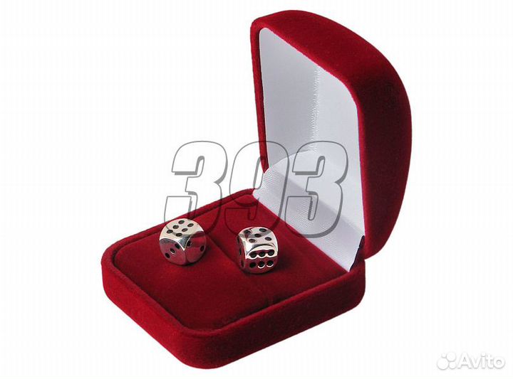 Игральные кости в футляре 10 мм Серебро (т (26415)