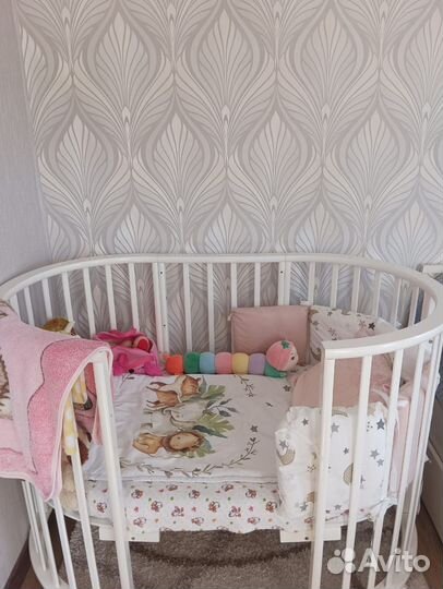 Детская кровать для новорожденных круглая