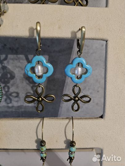 Серьги, браслет в стиле Бохо, бронза