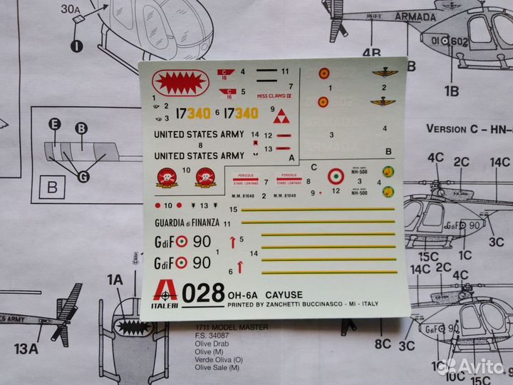 Вертолет 1/72 OH-6A Cayuse Gunchip helicopter