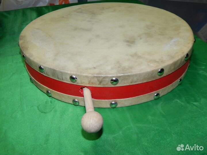 Бубен двусторонний с колотушкой, 25см