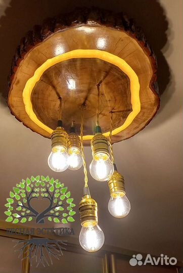 Интерьерные светильники из натурального дерева