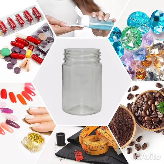 Банки пэт 100 мл, 50 мл / Баночки для специй 15 шт