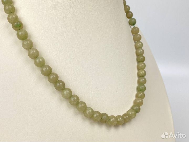 Бусы винтажные. Зеленый кварц