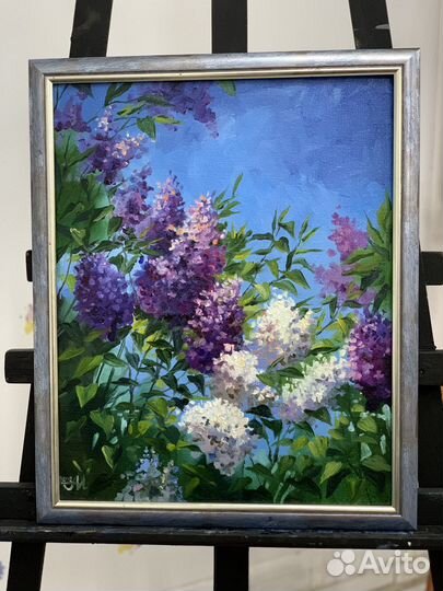 Картина холст масло сирень цветы
