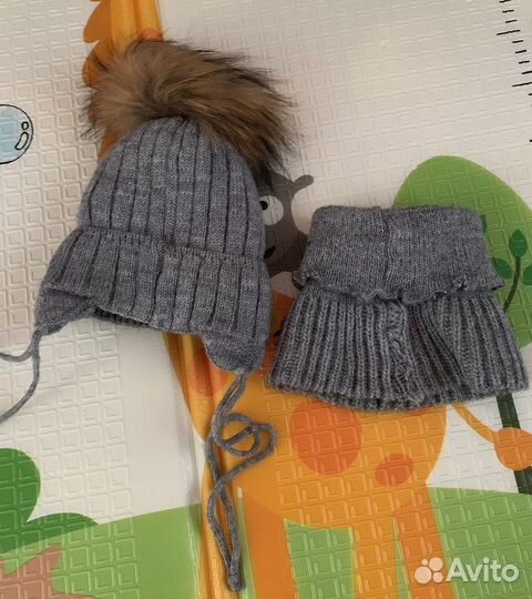 Шапка детская зимняя 6-12 мес