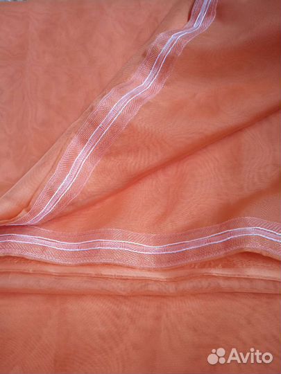 Тюль морковного цвета (3шт по 135см)