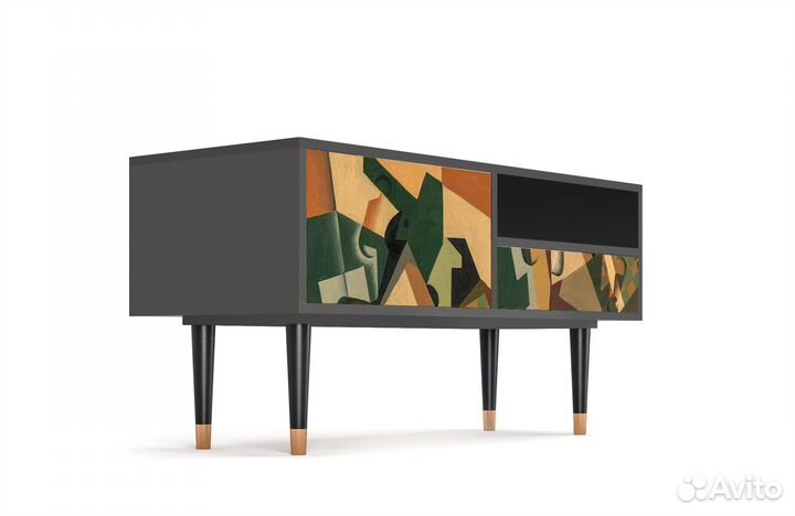 Тв-тумба T3 - Антрацит - Glass and Checkerboard
