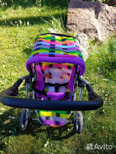 Коляска для кукол 2 в 1 (люлька+прогулочный блок)