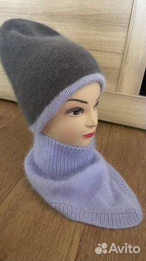 Шапка снуд и варежки зима