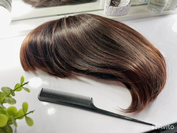 Парик женский каре каштановый