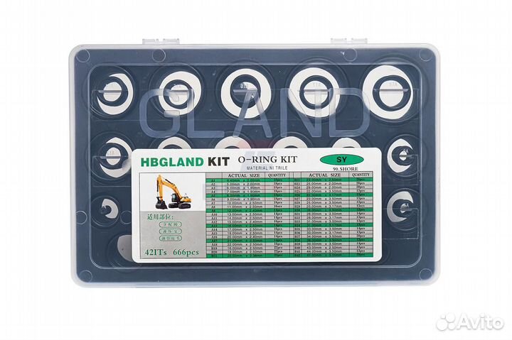 Набор колец экскаватора sany(SY) NBR90 (666 шт.)