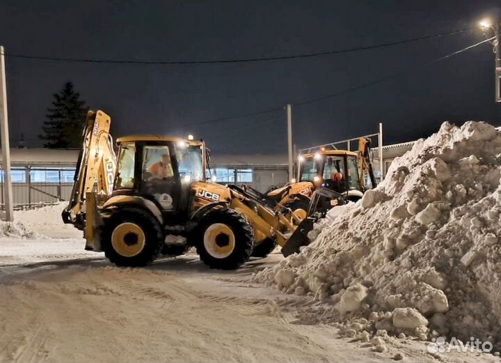 Аренда экскаватора погрузчика jcb уборка снега