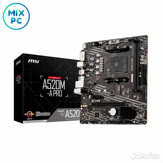 Материнская плата AM4 MSI A520M-A PRO