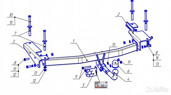 Фаркоп Джили (Geely) Emgrand X7 2019