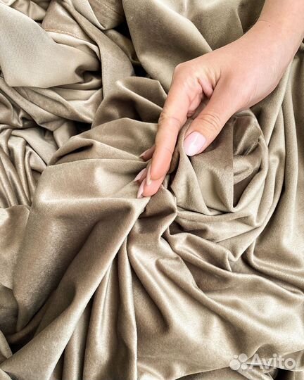 Комплект штор бархат Беллиссимо Светлая карамель