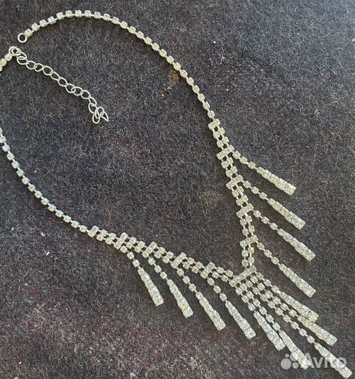 Колье, серьги свадебные, свадебный комплект