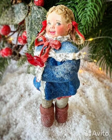 Катюша, ватная игрушка на ёлку