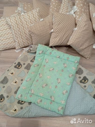 Бортики, одеяло, подушка