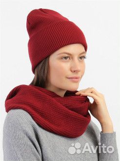 Новый комплект шапка бини+снуд