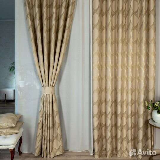 Комплект жаккард Альба Золотой песок готовые