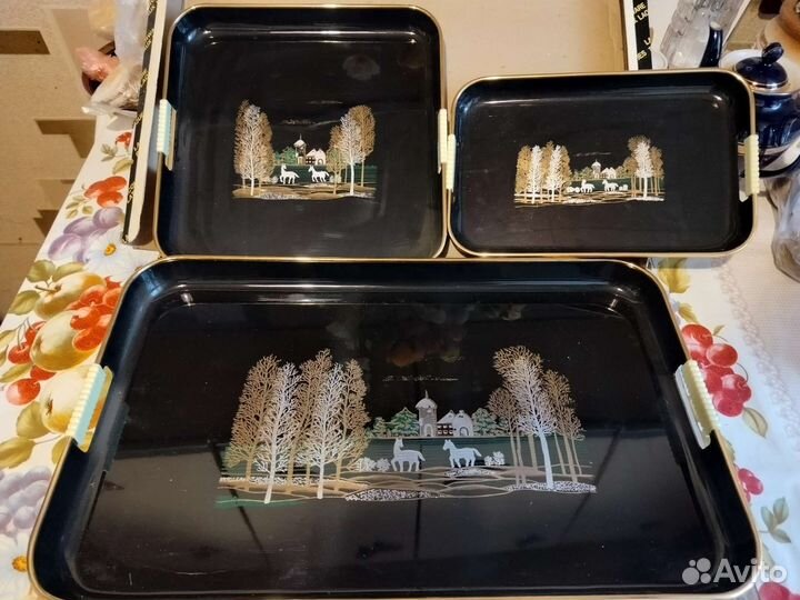 Новый набор подносов 3 шт
