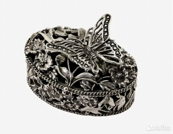 Шкатулка для украшений, мельхиор 