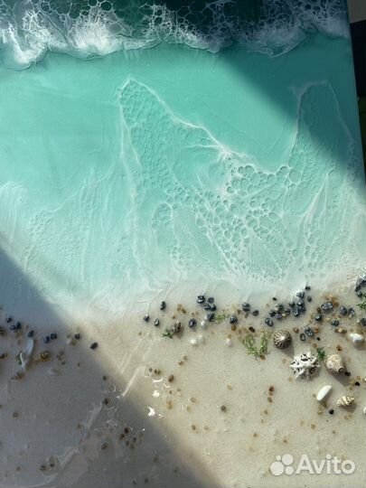 Картина эпоксидная смола волны пляж