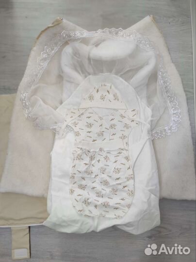 Конверт на выписку зимний на овчине с одеялком