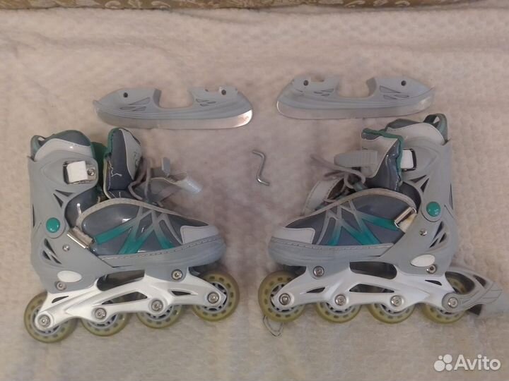 Коньки ролики 2 в 1 раздвижные