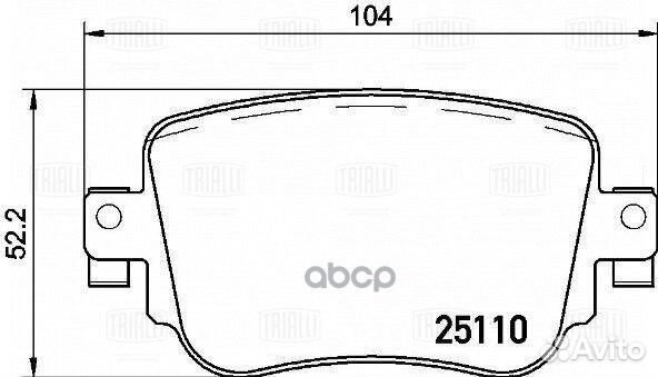 PF4124 колодки дисковые задние 104x52x18 Audi