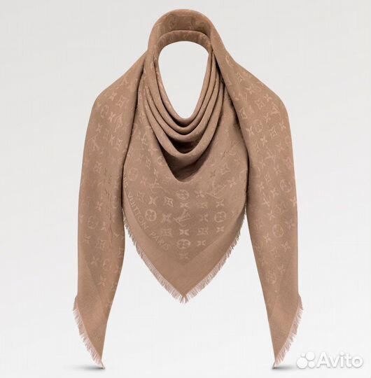 Шаль Louis Vuitton Monogram light brown capuccino