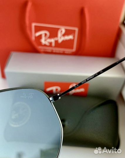 Очки ray ban hexagonal черные