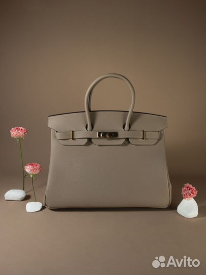 Сумка женская Hermes Birkin 35 Taupe Grey