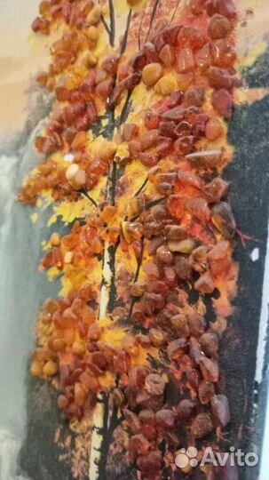 Картина винтаж из натурального янтаря 40*29см