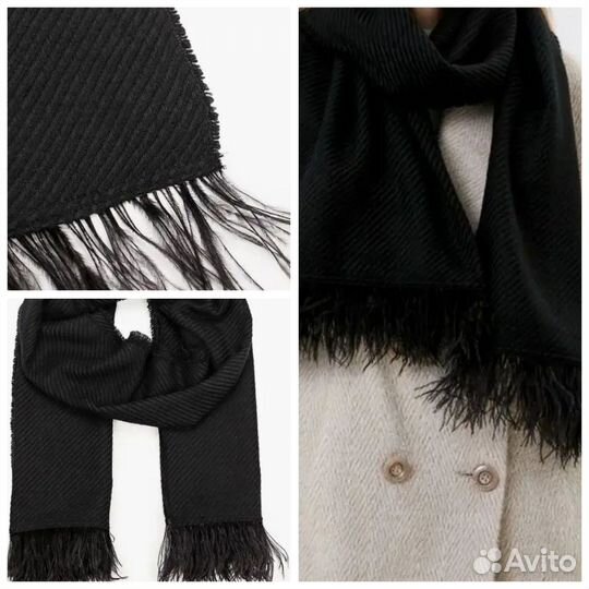 Шарф с перьями