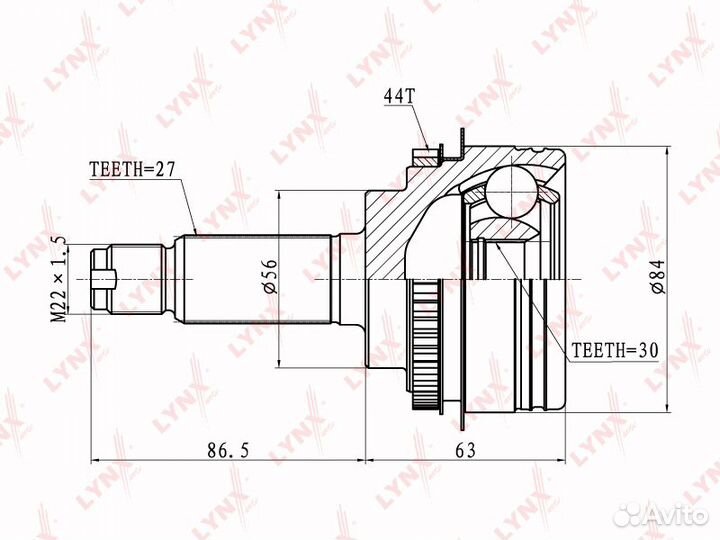 ШРУС наружный subaru Impreza 2.0 4WD 94-00