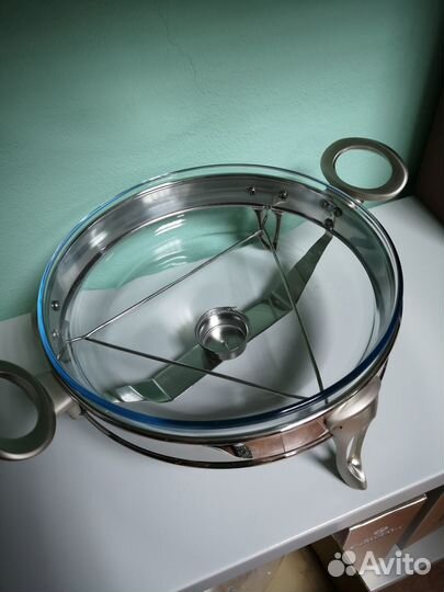 Блюдо с подогревом Regent Inox 2,5 л новое