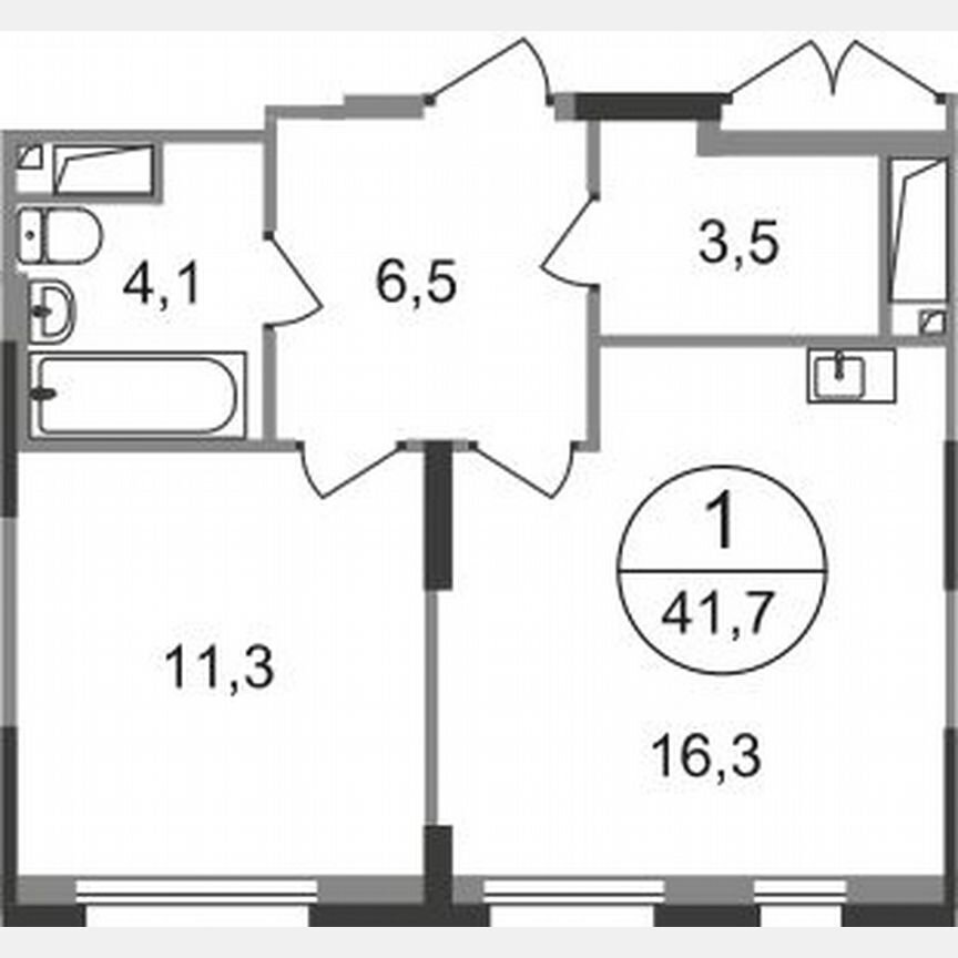 1-к. квартира, 41,7 м², 19/19 эт.
