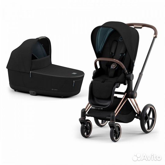 Коляска cybex priam 4 2022 deep black 2в1