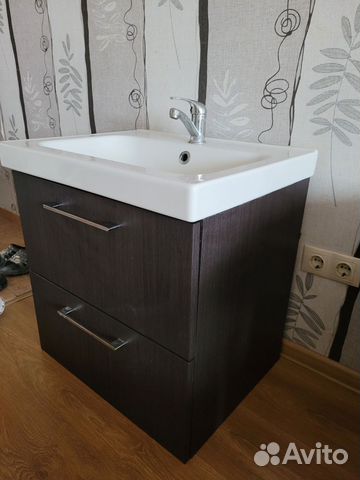 Тумба с раковиной и смесителем подвесная Икеа купить в Новосибирске ...
